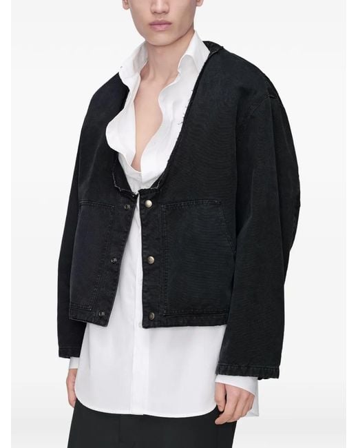 Maison Margiela Black Folded Collar Denim Jacket for men