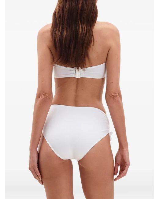 Eres White Sofia Ruched-Side Bikini Bottoms
