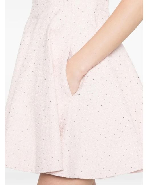 Maje Pink Short Flared Tweed Dress