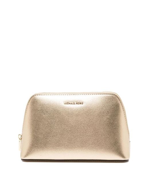 Michael Kors Natural Pochette En Cuir Métallisé