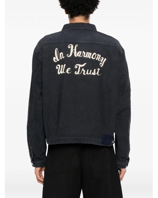Visvim Black Panelled Denim Jacket for men