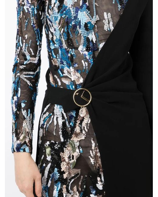 Saiid Kobeisy Black Logo-Plaque Half-Cape