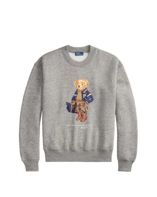 Polo Ralph Lauren Gray Polo Bear Fleece Sweater
