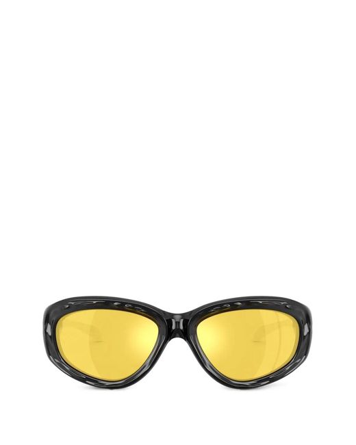 DIESEL Yellow Logo-Plaque Oval-Frame Sunglasses
