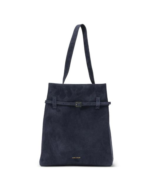 MANU Atelier Blue Tote Du Jour Suede Tote Bag