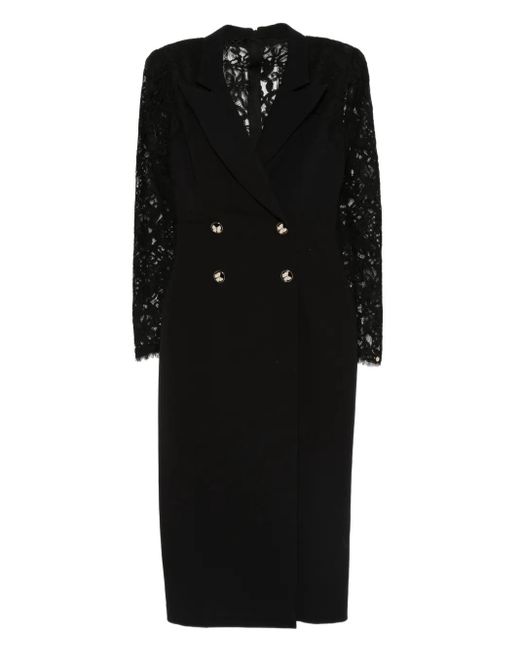 Nissa Black Doppelreihiges Midikleid