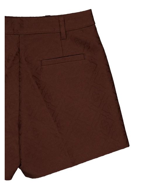 Casablanca Purple Monogram-Jacquard Cotton Shorts
