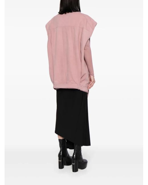 Rick Owens Pink Biker-Style Leather Waistcoat