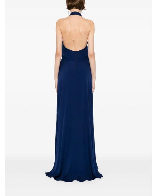 Elie Saab シルク ロングドレス Blue