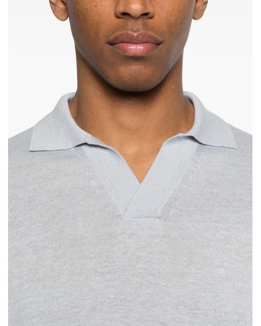 Lardini White T-Shirt À Col V for men