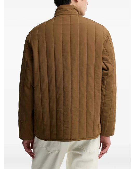 Barbour Brown Quilted High-Neck Jacket for men