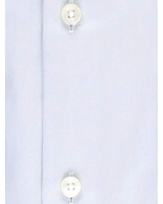 Xacus Blue Button-Down Cotton Shirt for men