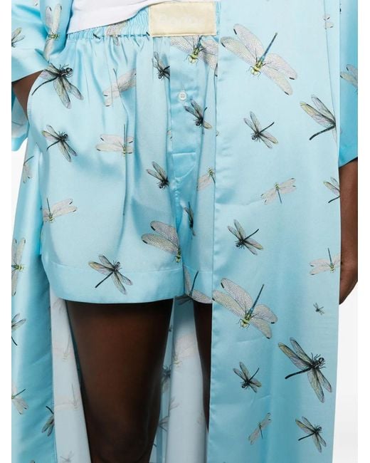 Parlor Blue Dragonfly-Print Set