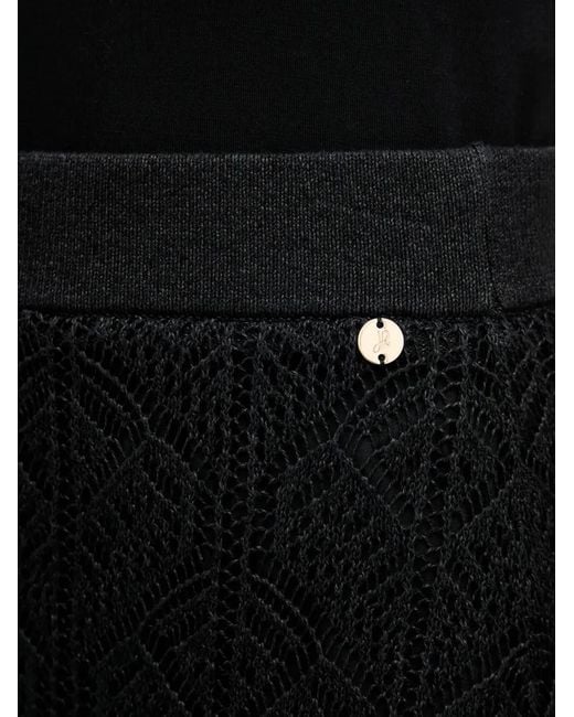 Joseph Ribkoff Black Lace Panel Skirt