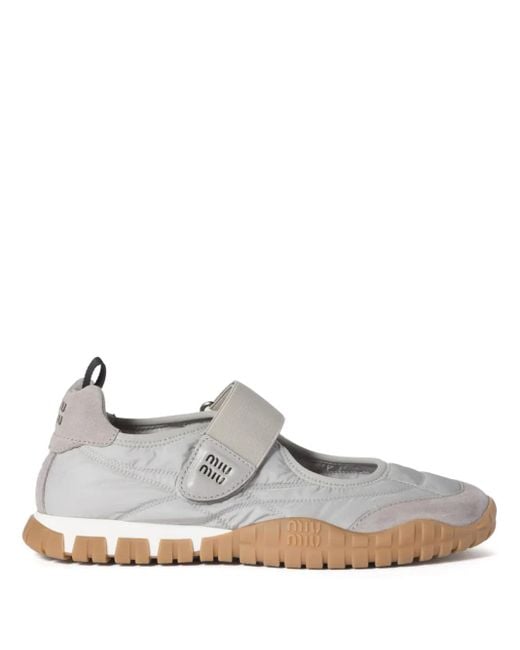 Miu Miu White Tyre Ballerina Shoes