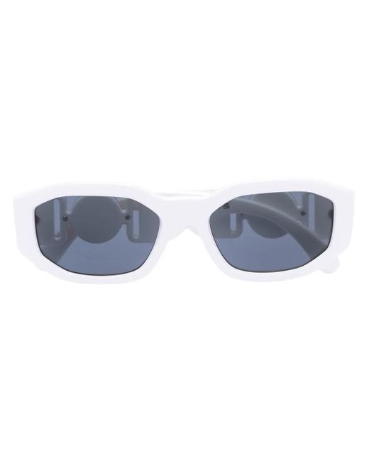 Versace Blue Sonnenbrille Mit Geometrischem Gestell