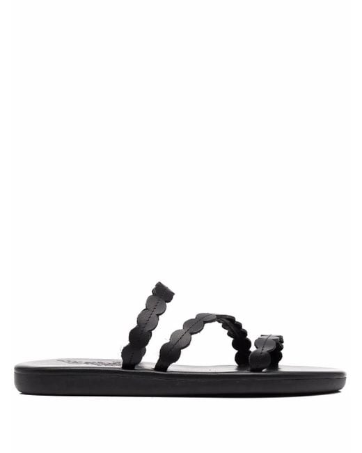 Ancient Greek Sandals Black Oceanis Leather Sandals