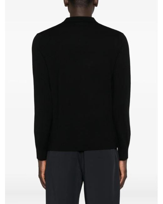Emporio Armani Black Polo-Neck Long-Sleeve Sweater for men