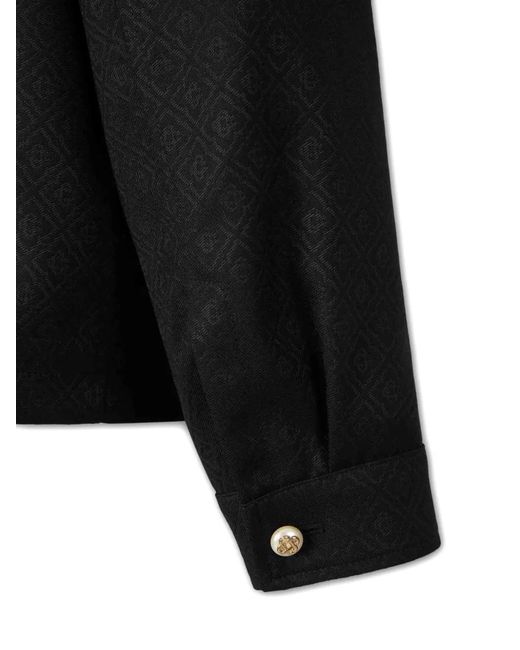 Casablanca Black Patterned Shirt Jacket for men