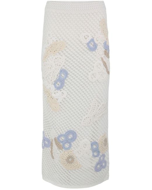 Jupe longue Rova en crochet Jonathan Simkhai en coloris White