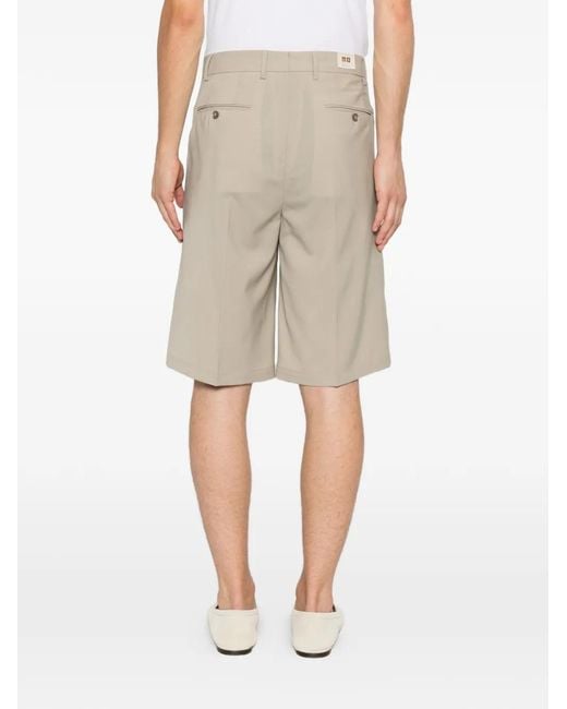 Briglia 1949 White Bedfords Pleated Coin-Pocket Shorts for men