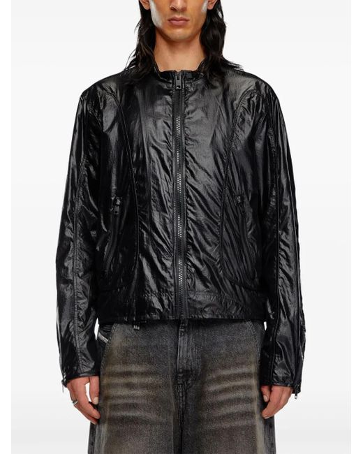 DIESEL Black J-Clays Biker Jacket for men