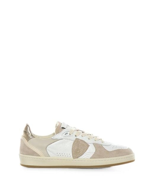 Philippe Model White Pgal Panelled Leather Sneakers