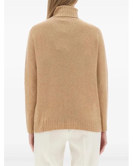 Maglione A Collo Alto A Maniche Lunghe di Aspesi in Natural