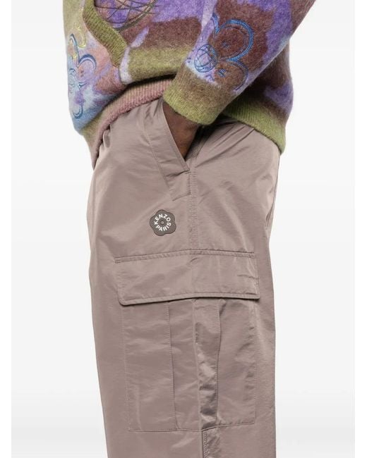 KENZO Gray Cargo-Pocket Pants for men