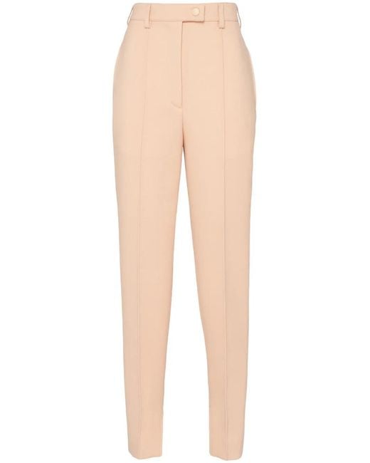 Prada Natural High-Rise Natté Trousers