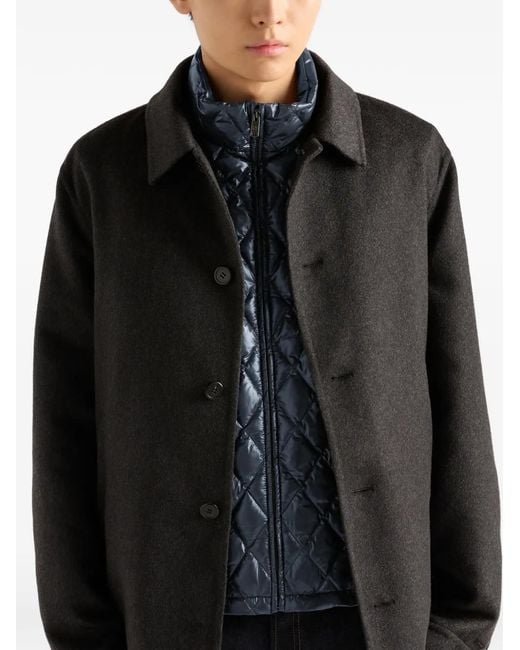 Prada Blue Quilted Logo Vest for men