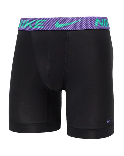 Nike Black Dri-Fit Essential Micro Boxer Briefs (Set Of Three) for men