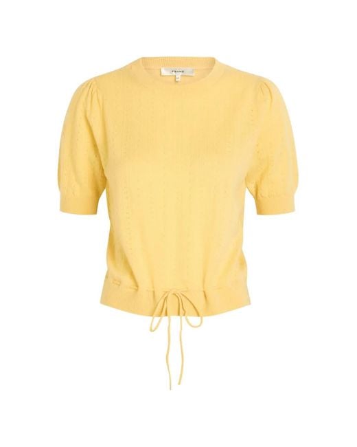 FRAME Yellow Charm Drawstring-Waist Sweater