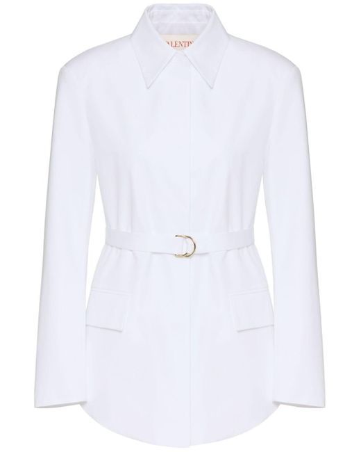 Robe-chemise en coton à manches longues Valentino Garavani en coloris White