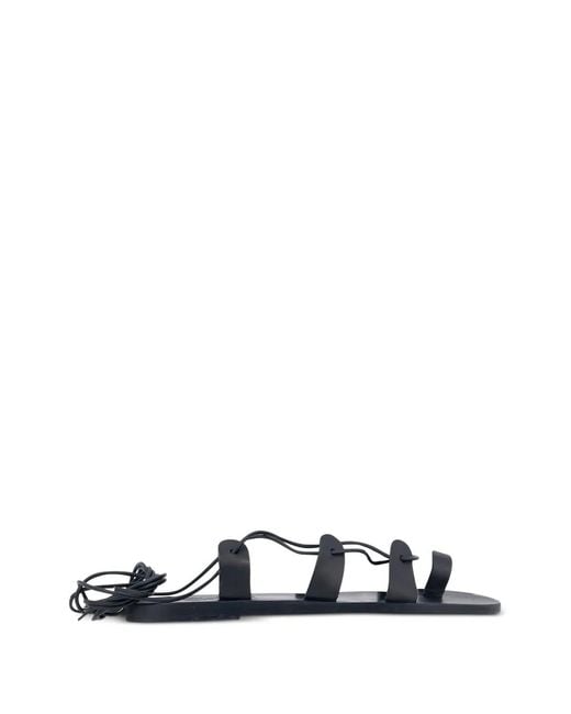 Ancient Greek Sandals Black 'Alcyone' Lace-up Sandals