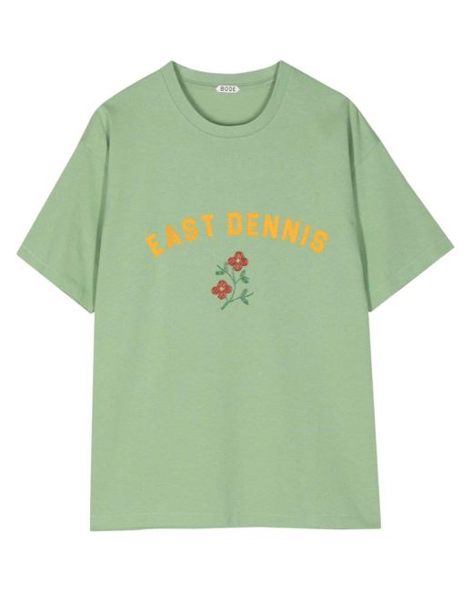 Bode Green Graphic Print Cotton T-shirt for men