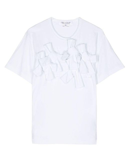 Comme des Garçons White Tie-detail Jersey T-shirt