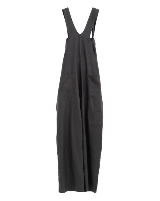 Baserange Black Knot-Detail Dungarees