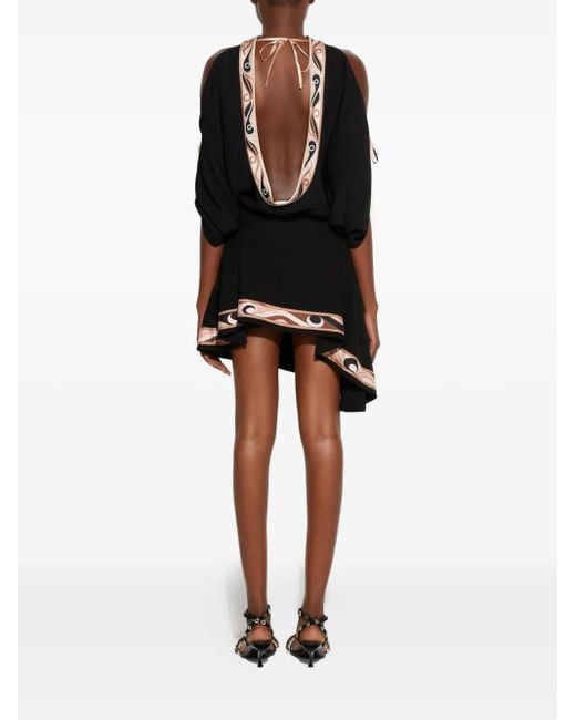 Emilio Pucci Asymmetrische Mini-Rok Met Print in het Black