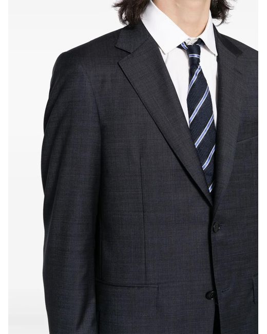 Canali Blue Single-Breasted Wool Suit for men