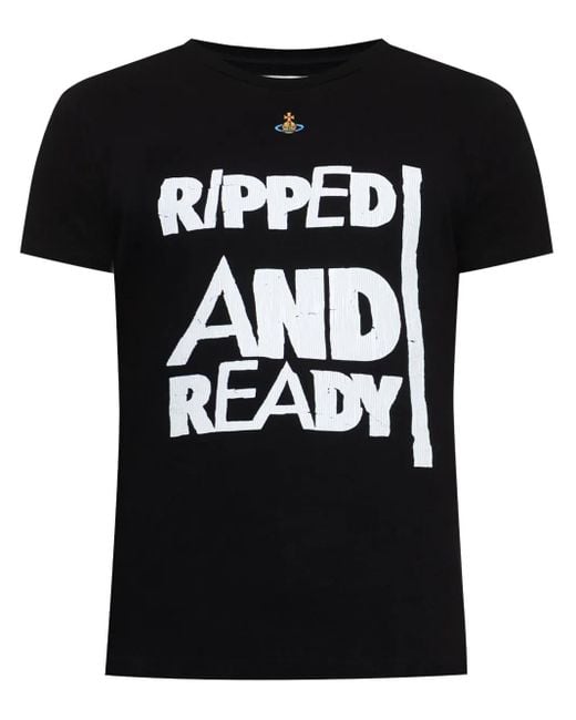 Vivienne Westwood Black Slogan-Print T-Shirt for men