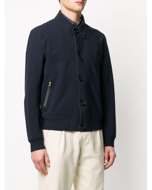 Paul Smith Synthetic Button-up Lightweight Jacket in Blue for Men - Lyst
