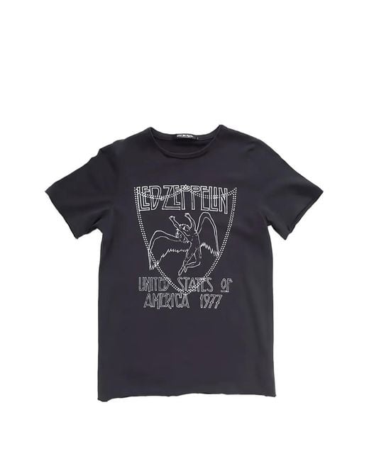 HTC Blue Led Zeppelin Studded Graphic-Print T-Shirt