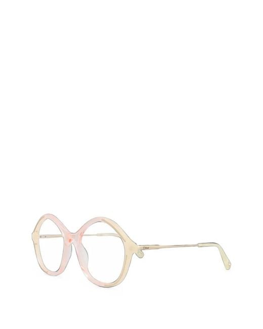 Chloé White Geometric-Frame Glasses