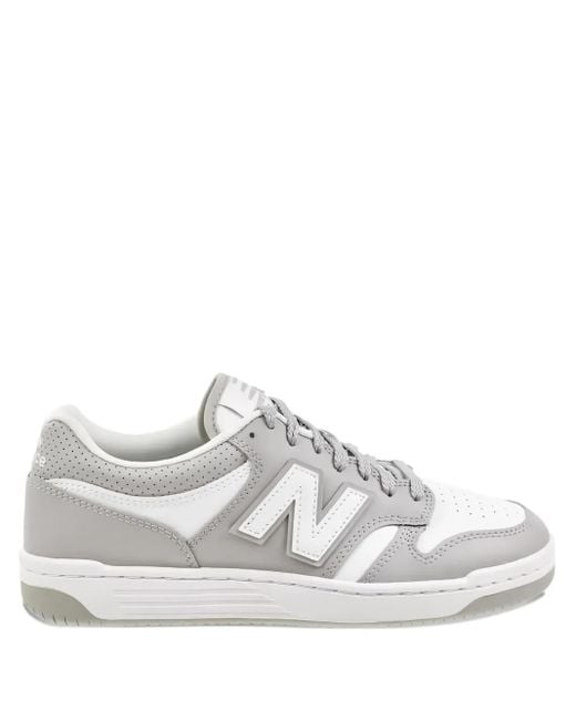 New Balance White 480 Leather Sneakers for men