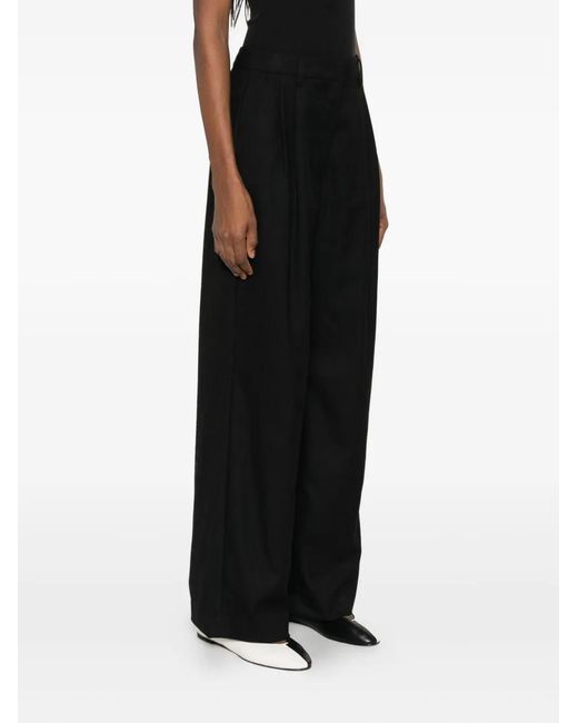 DUNST Black Pleated Trousers