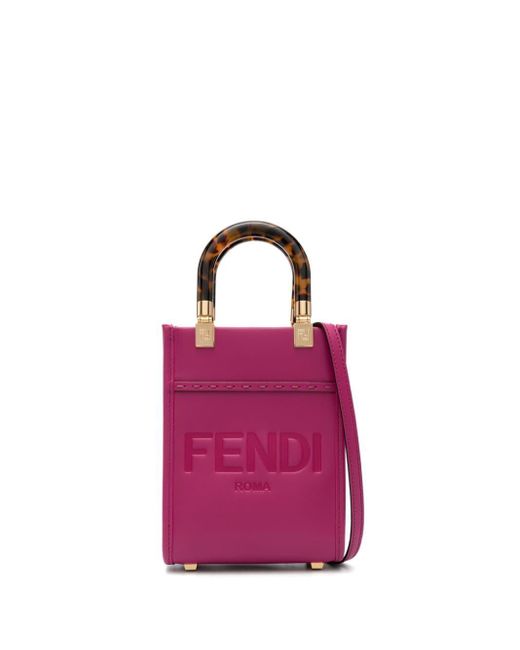 Fendi Pink Shopper mit Logo-Prägung