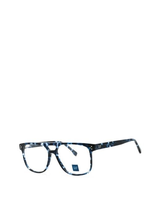 Gap Black Tortoiseshell-Pattern Rectangle-Frame Glasses for men