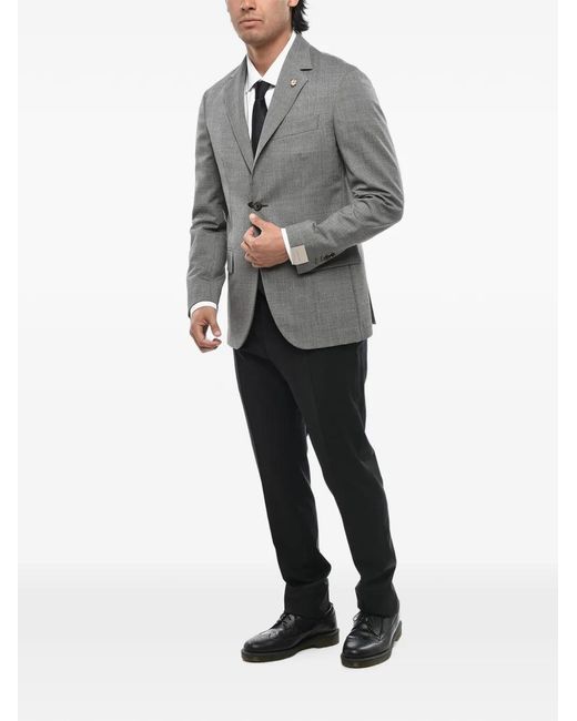 Corneliani Gray Circle Houndstooth Blazer for men