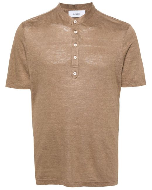 Lardini Fijngebreid Slub T-shirt in het Brown voor heren